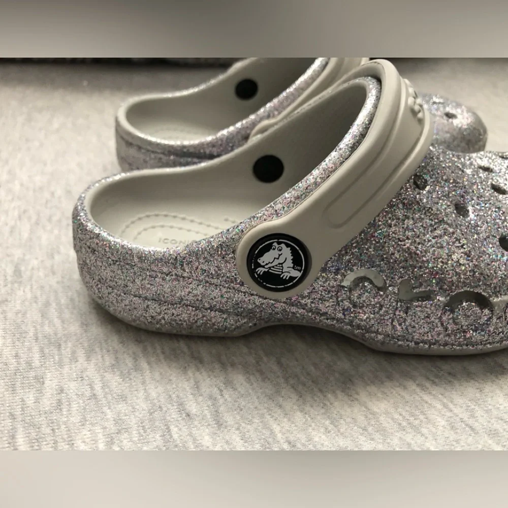 Crocs Kids Classic Glitter Clog Sandals Size: C9